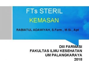 FTs STERIL KEMASAN RABIATUL ADAWIYAH S Farm M