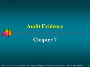 Chapter 7 audit evidence