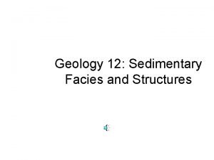 Geology 12 Sedimentary Facies and Structures Facies distinctive
