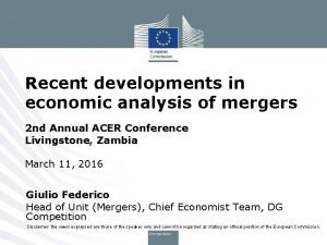 Recent developments in economic analysis of mergers 2