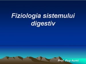 Fiziologia sistemului digestiv Prof Pop Aurel Transformrile mecanice