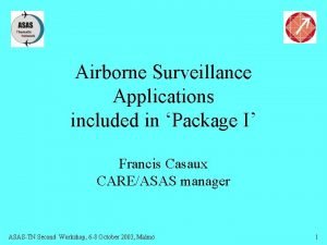 Airborne surveillance applications