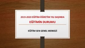 2019 2020 ETMRETM YILI BAINDA ETMN DURUMU ETM