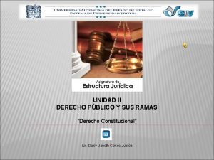 UNIDAD II DERECHO PBLICO Y SUS RAMAS Derecho