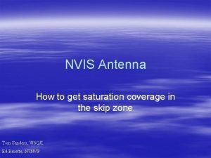 NVIS Antenna How to get saturation coverage in
