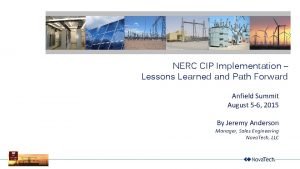 Nerc lessons learned