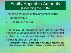 Faulty appeal to authority
