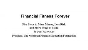 Financial fitness forever