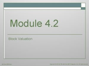 Module 4 2 Stock Valuation Mc GrawHillIrwin Copyright