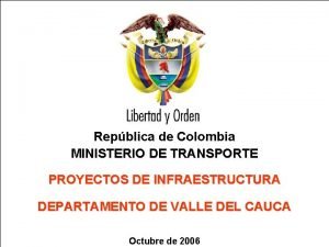 Republica de colombia ministerio de transporte