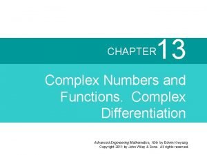 Differentiation of complex numbers Differentiation of complex numbers