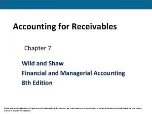 Chapter 7 accounting for receivables