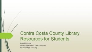 Contra costa county library card