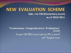Objectives of evaluation
