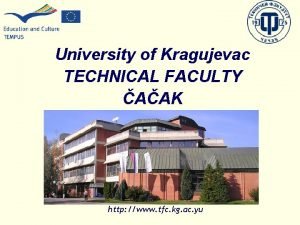 University of kragujevac faculty of technical sciences
