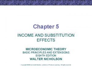 Chapter 5 INCOME AND SUBSTITUTION EFFECTS MICROECONOMIC THEORY