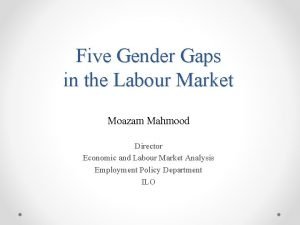 Five Gender Gaps in the Labour Market Moazam