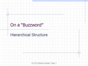On a Buzzword Hierarchical Structure CS575 Software Design