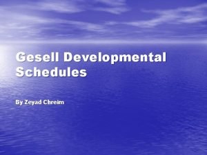 Gesell developmental schedules