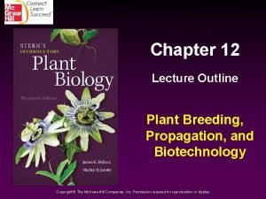 Chapter 12 Lecture Outline Plant Breeding Propagation and