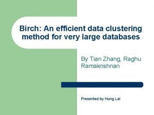 Birch clustering