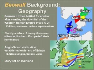 Beowulf Background Geography Germanic tribes battled for control