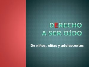 E De nios nias y adolescentes Derecho humano