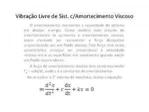 Amortecimento viscoso Amortecimento viscoso