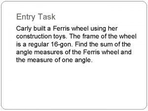 Ferris wheel task