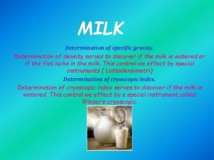 Relative density of milk