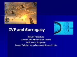 IVF and Surrogacy PHL 281 Y Bioethics Summer