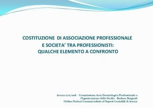 Costituzione associazione professionale
