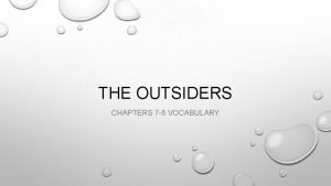 The outsiders vocabulary with page numbers