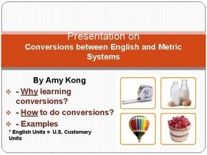 English to metric conversion