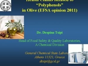 Health Claims Related to Polyphenols in Olive EFSA