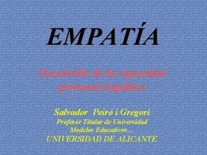 EMPATA Desarrollo de la capacidad personal emptica Salvador