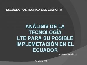 ESCUELA POLITCNICA DEL EJERCITO ANLISIS DE LA TECNOLOGA