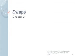 Swaps Chapter 7 Options Futures and Other Derivatives