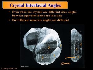 Interfacial angles of crystals