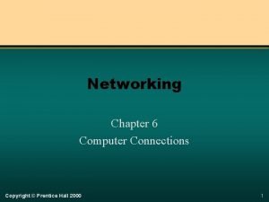 Networking Chapter 6 Computer Connections Copyright Prentice Hall