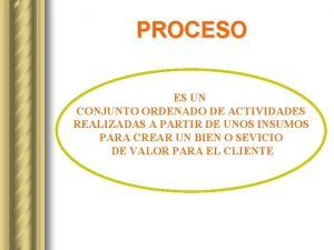 Ejemplos de procesos operativos