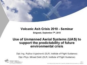 Volcanic Ash Crisis 2010 Seminar Belgrade September 7