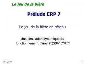 Le jeu de la bire Prlude ERP 7