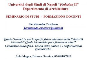 Universit degli Studi di Napoli Federico II Dipartimento