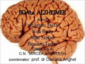 BOALa ALZHEIMER autori Farcanu tefan Ni Radu Stan