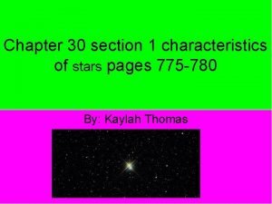 Characteristics of stars