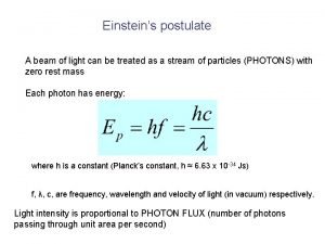 Einsteins postulate