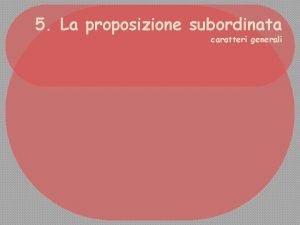 Proposizione subordinata