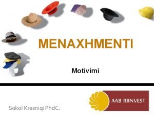 MENAXHMENTI Motivimi Sokol Krasniqi Phd C Rezultati i