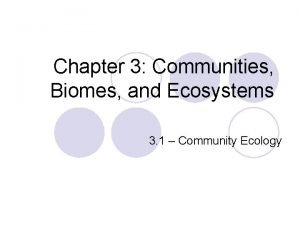 Communities biomes and ecosystems